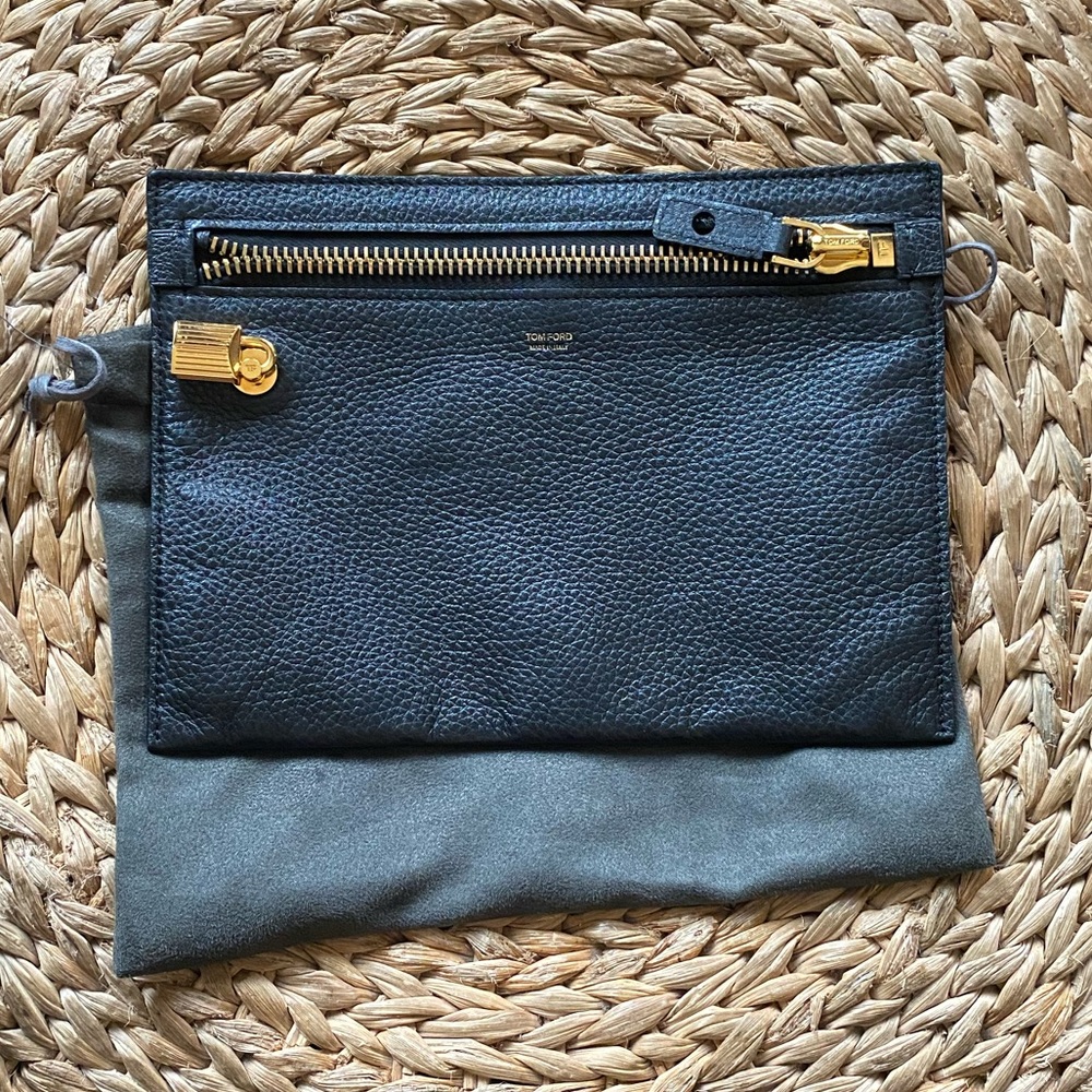 Tom Ford Alix zip and padlock black leather bag